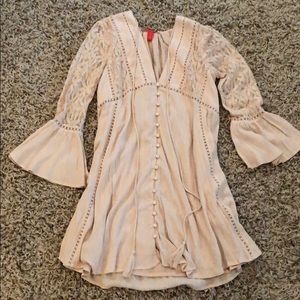 Light pink babydoll boho dress